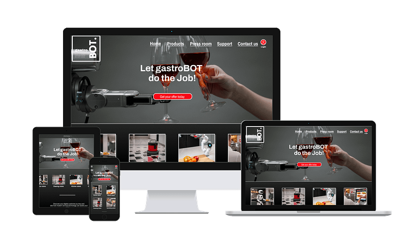 Mockups all devices für GastroBOT